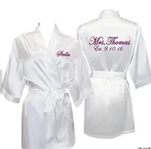 Personalized Wedding Robes And Get Free Shipping On Aliexpress Pinsanye Bride Mrs Printed Wedding Bachelorette Bridesmaid