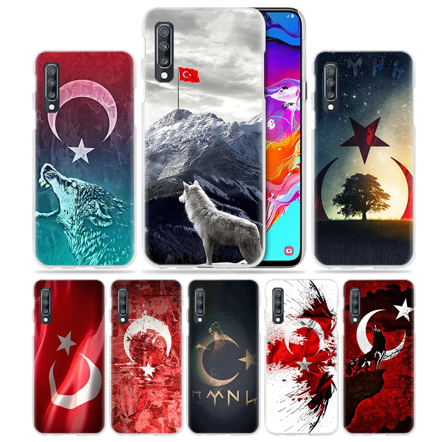

Turkey Flag Case for Samsung Galaxy A50 A70 A20e A40 A30 A20 A10 A8 A6 Plus A9 A7 2018 Clear Hard PC Wolf Phone Coque Cover Capa