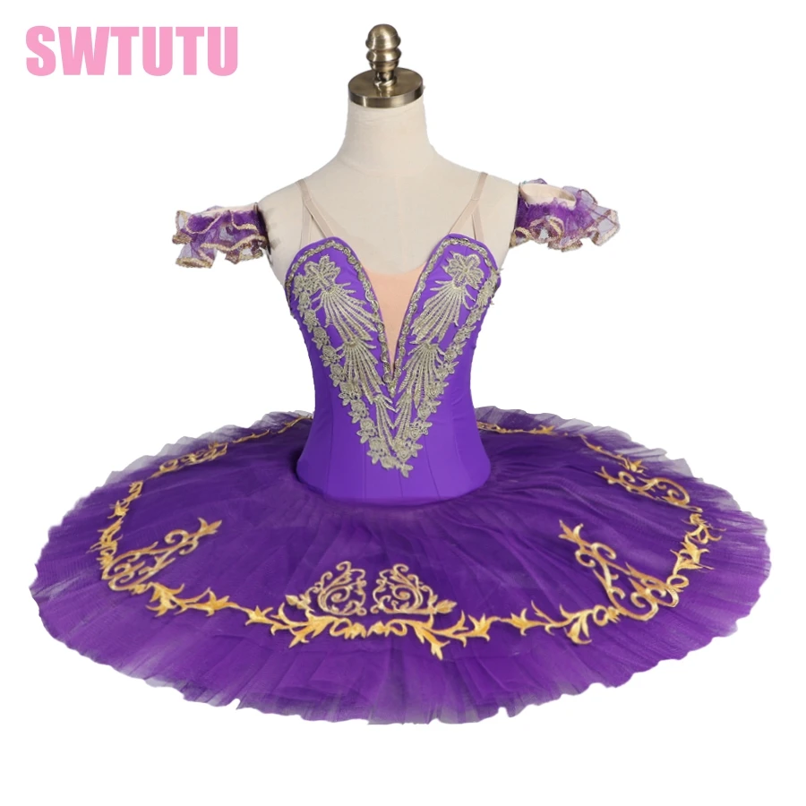 Girls Pancake Tutu Platter Professional Ballet Tutu For Child Purple