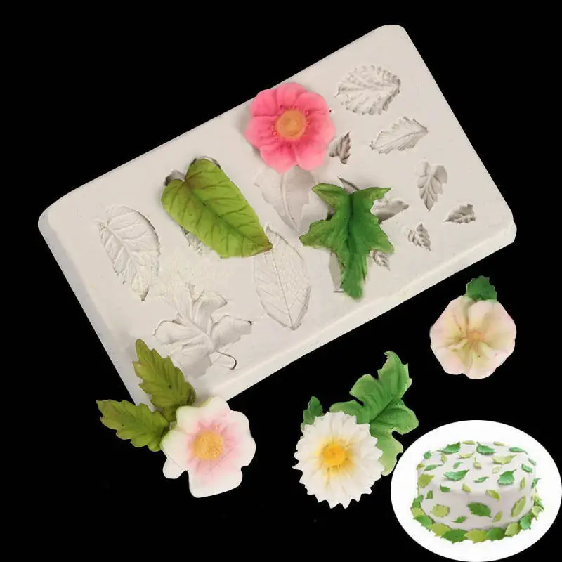 

Flower Leaf Pattern Silicone Fondant Cake Soap Mold For Cake Decorating Tools Kitchen Baking Pastry Fondant Easter Decor