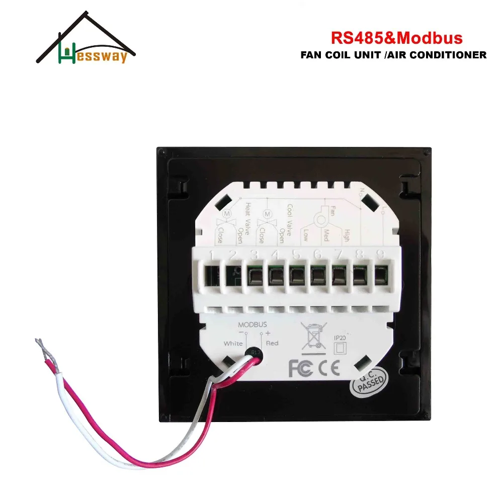 HESSWAY 4 трубный 2 фанкойл Цифровой комнатный термостат modbus RS485 для охлаждения