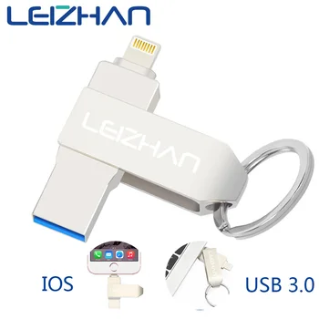 

LEIZHAN OTG USB Flash Drive USB 3.0 Pendrive 128GB 64GB 32GB 16GB High Speed Pen Drive for iOS/iPhone/iPad Lightning USB Stick