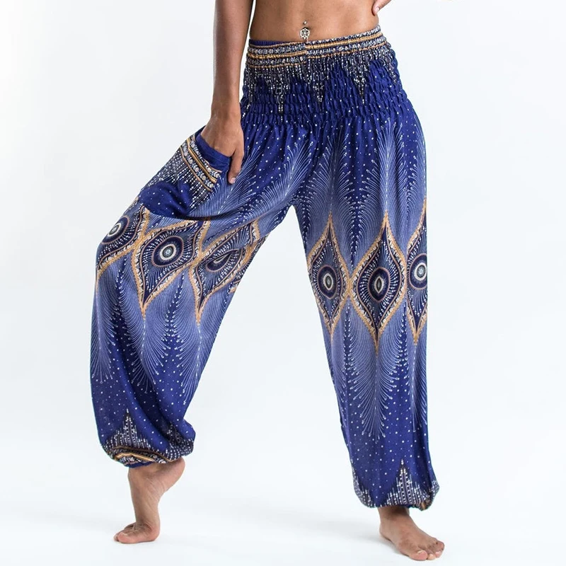 New Floral Print Harem Pants Women Casual Elastic Waist Loose Thai Pants Boho Summer Beachwear Trousers Comfy Home Wear Pants New Floral Print Harem Pants Women Casual Elastic Waist Loose Thai Pants Boho Summer Beachwear Trousers Comfy Home Wear Pants