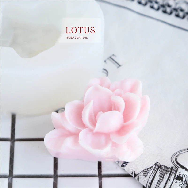 

Lotus Flower Shape Soap Silicone Molds DIY Gypsum Plaster Craft Tools Flower Shape Handmade Making Soap Mould