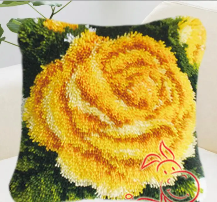 Вышивка крестиком подушка стиль цветы, для рукоделия ковер подушка с гобеленом 40x40 см, крючок Вышивка Швейные подушки - Цвет: F