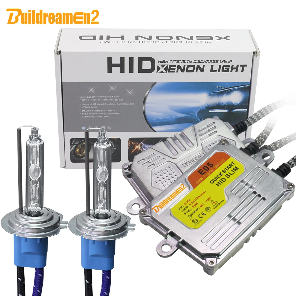 

Buildreamen2 55W 10000LM AC Xenon Kit Ballast Lamp High Bright H1 H3 H7 H8 H9 H11 9005 9006 Car Headlight Fog Light 6000K White