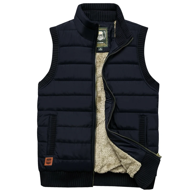 ZOZOWANG Army style Autumn Winter Men Coat Warm Sleeveless Jacket Casual Men Vest Coat Fleece Army Green Waistcoat Big Size 4XL