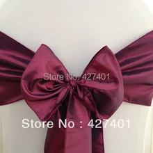 Горячая бордовая Тафта стул лента для свадьбы события и вечерние украшения