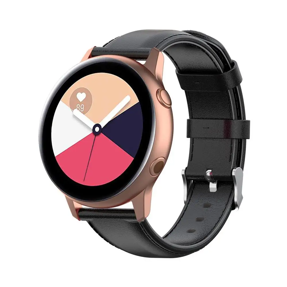Роскошный кожаный ремешок для замены наручного ремешка для samsung Galaxy Watch Active 40 мм R500 watch 42 мм gear Sport R600 S2 Classic