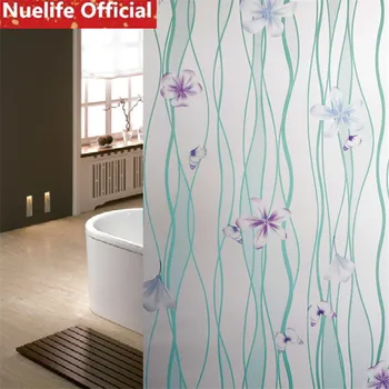 

80x200cm Green Butterfly pattern frosted glass film bathroom living room bedroom opaque waterproof sliding door window film