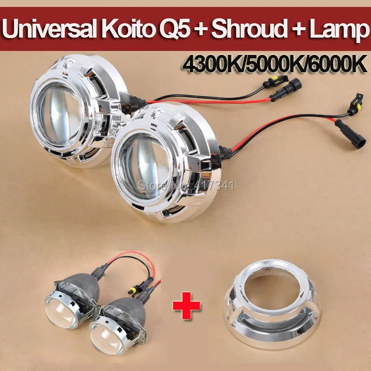 3 Inches Koito Q5 HID Bixenon Projector Lens HID Xenon font b Lamp b font 4300K