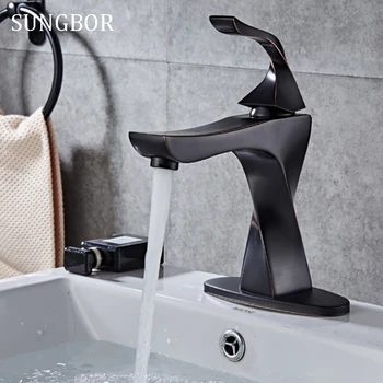

Elegant Painting Basin Faucet Bathroom Black Faucet Painting Finish Basin Sink Tap Mixer Hot Cold Water Sink Faucet AL-7817H