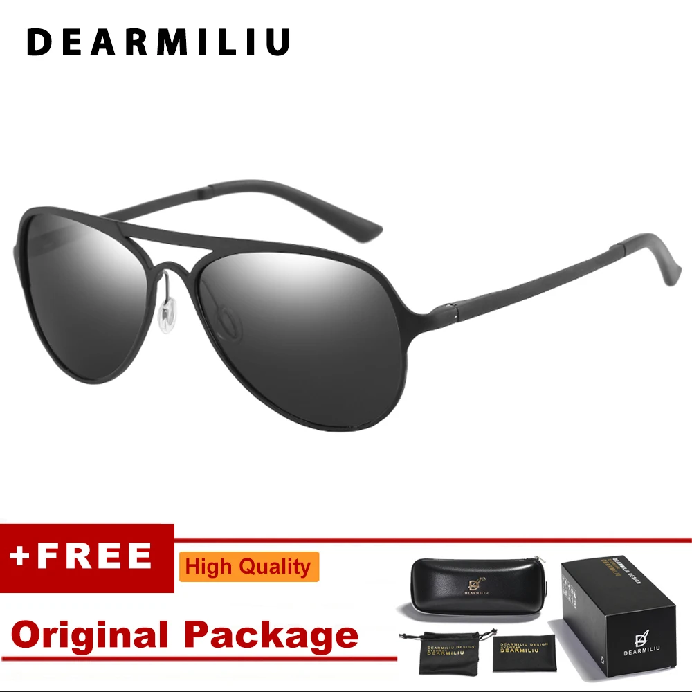 DEARMILIU новые Поляризационные солнечные очки пилота для мужчин/женщин алюминиево-магниевые брендовые дизайнерские зеркальные солнцезащитные очки ретро очки для улицы - Цвет линз: Black Grey 1