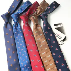 Полиэстеровый жаккардовый тканый Для мужчин; классический галстук тощий 6 см роскошные Cravatta галстуки человек животного деловой, для жениха