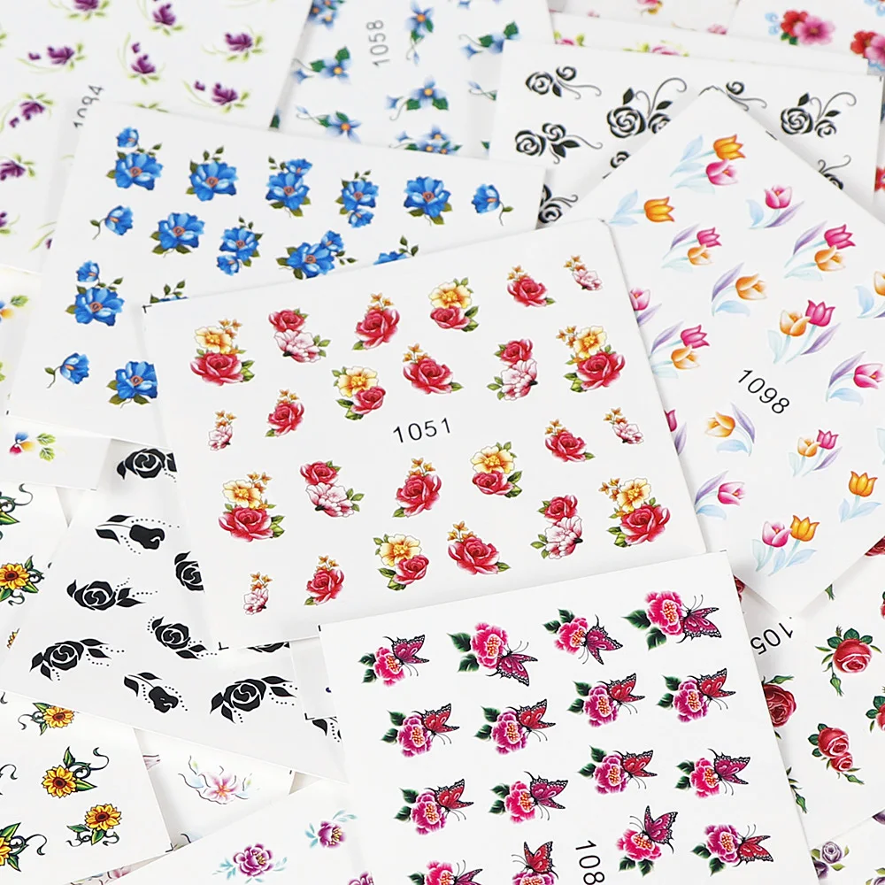 

40 Sheets Water Transfer Nail Sticker Colorful Small Flower Series Nail Sticker DIY Decoration For Beauty Nail Tool