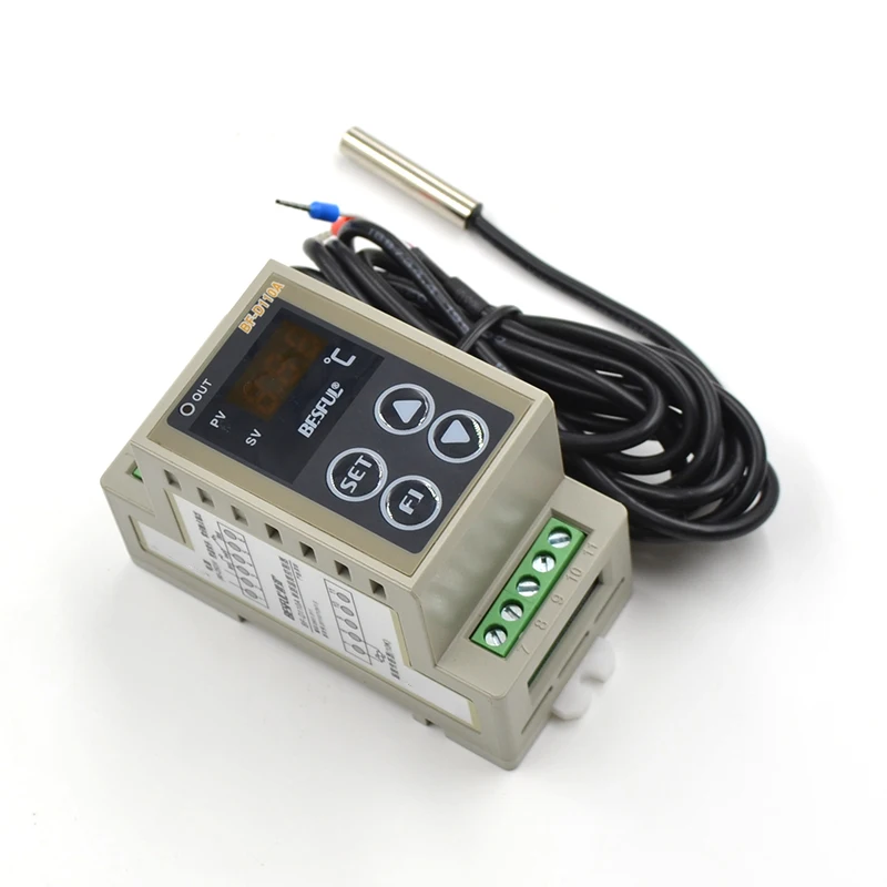 

AC 90-250V -50~120'C 3 LED digital display Din thermostat with temperature sensor and English manual din temperature controller