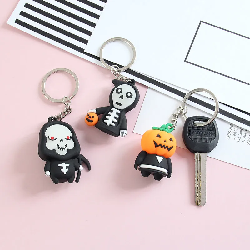 

Cute Halloween Keychain Death God Creative Student Bag Decoration Chain Pendant Couple Personality Car Keychain Gift