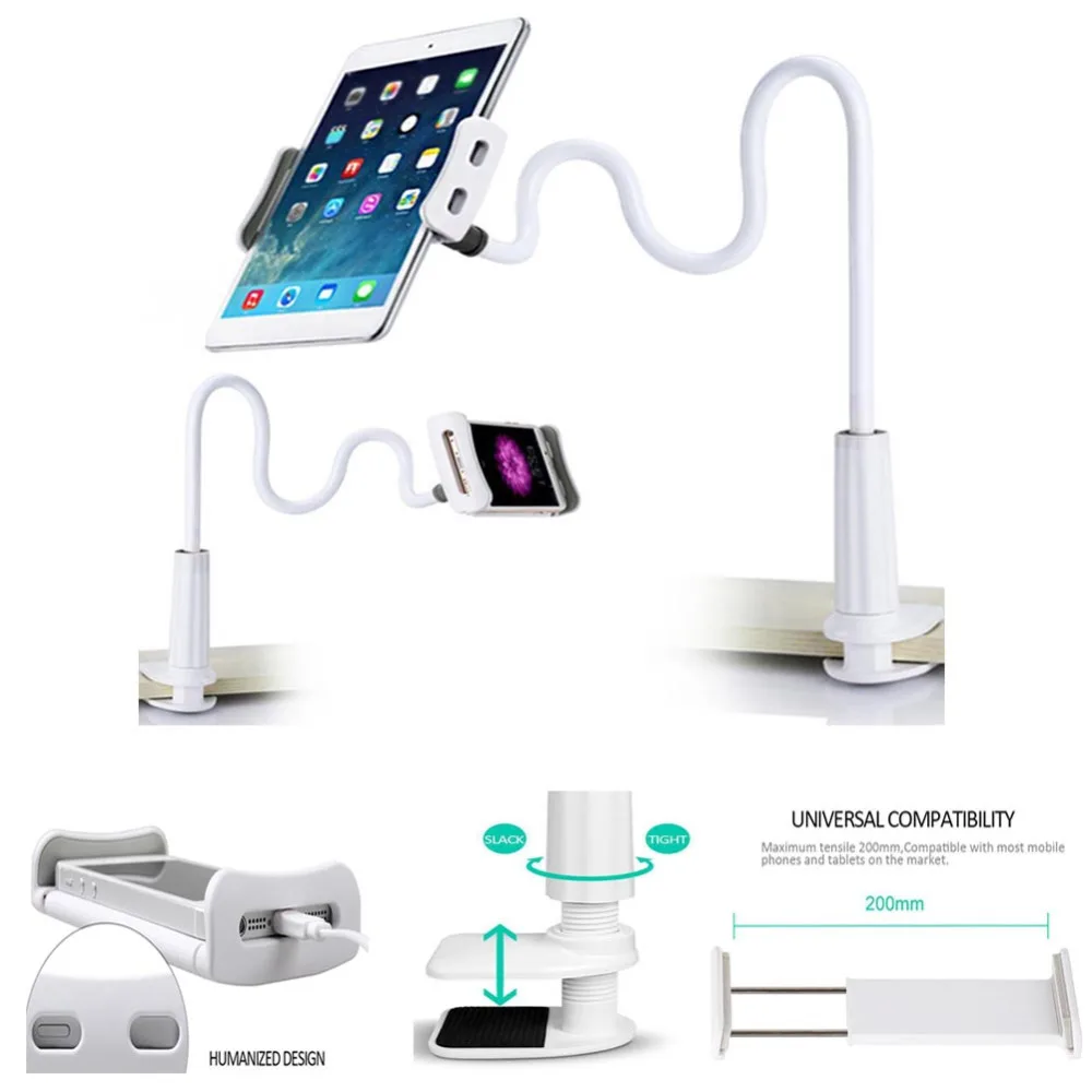Universal Lazy Bed Mount Car Stand Desktop Holder Flexible Long Arms