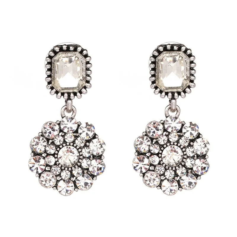 

2019 New Fashion Vintage Dangle Earrings Austrian Rhinestone Bar Earring For Women Brincos JUJIA Fashion Jewelry