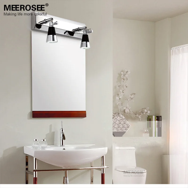 Mordern LED Bathroom wall lighting fixture LED Mirror lamp Chrome Metal wall sconces for