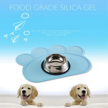 

Pet Food Water Bowl Silicone Mat, Slip-proof and Spill-proof Pet Feeder Pad, Black/Light Red/Red/Blue/Green/Grey