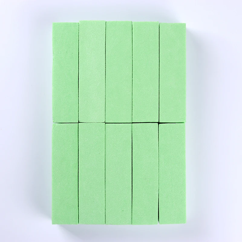 10 шт. губка пилочки для ногтей набор зеленый шлифовальный блок маникюр с полировкой дизайн ногтей инструмент для УФ гель педикюр шлифовка