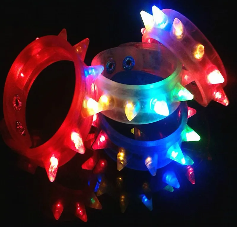 High quality Led Light Up Party Blinking Flashing Spike Bracelet