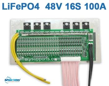 

SuPower 16S 3.2Vx 16 48V 51V 58.4V 100A LiFePo4 LFP LiFe Battery BMS Management System Balance PCB Chip Protection Circuit Board