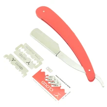 1 шт. с пластиковой ручкой для Бритья Бритвенные бритвы прямая нержавеющая сталь парикмахерский нож s бритвенный Нож Складные лезвия для волос HC0014