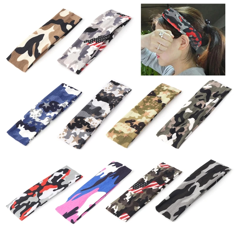 

Sport Hair Band Elastic Yoga headband Camouflage Cool Exercise Unisex Sweatband Headband Sport Accessories