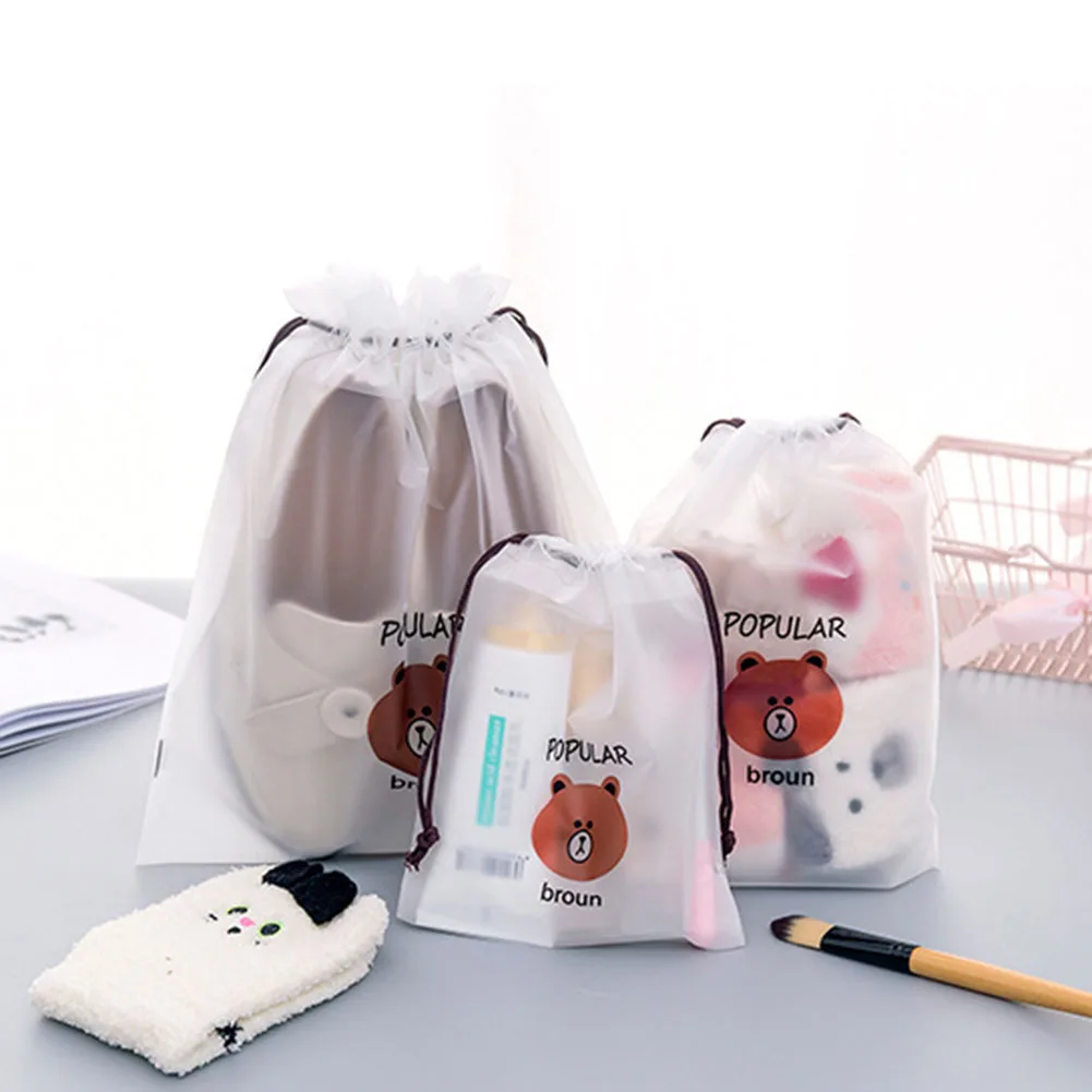 Коричневый медведь прозрачный косметический пакет дорожный кейс для косметики для женщин на молнии Make Up банный Органайзер сумка для хранения туалетные принадлежности, мытье Beaut Kit