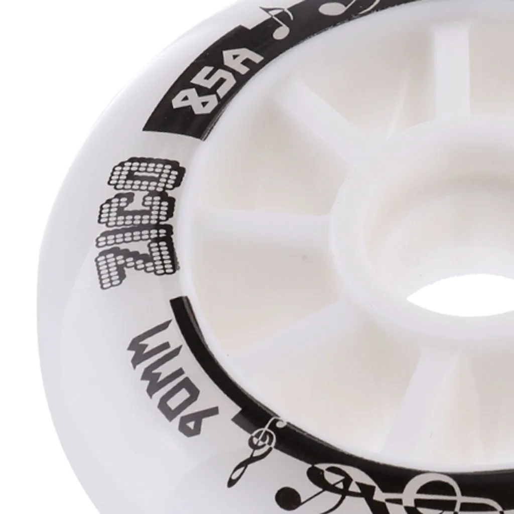 Outdoor PU Roller Inline Skates Wheel Replacement Racing Wheels Durable High Elastic Scooter Parts Accessories 90mm White