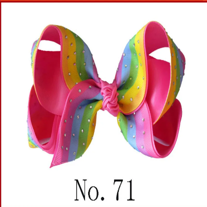 10 BLESSING Good Girl Two Tone 6/" ABC Hair Bow Clip Grosgrain Ribbon Rhinestone