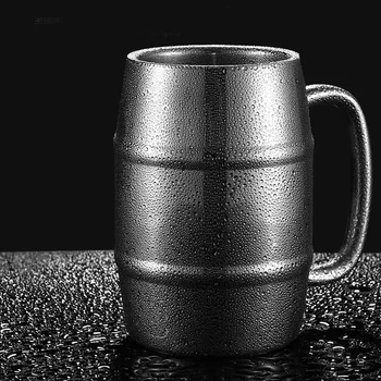 

2pcs 410ml Reusable Stainless Steel Double Wall Insulated Coffe Coffee Mugs Beer Water Hot Cold Drinks Beverage Cups