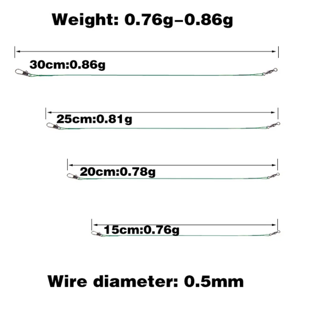 10 шт./лот, рыболовная проволока с защитой от укусов, поводок, приманка, рыболовный крючок, леска, проволока, лидер, плетеная проволока, поворотная, нержавеющая сталь, прокатка