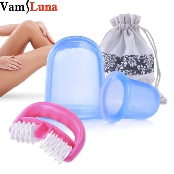 

Silicone Massage Suction Cups, Anti Cellulite Massage Cup and Facial Cupping Therapy Set + Anti Cellulite Roller