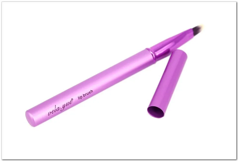 Vela. yue кисть для губной помады косметика красота инструмент фиолетовый алюминиевая ручка с крышкой