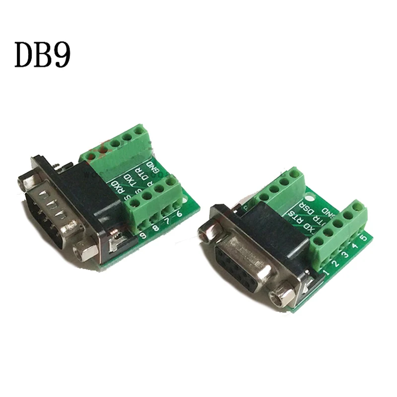 

RS232 / 422 / 485 Signals Breakout Board Serial Port Header DB9 Male / Female to Terminal Block Adapter