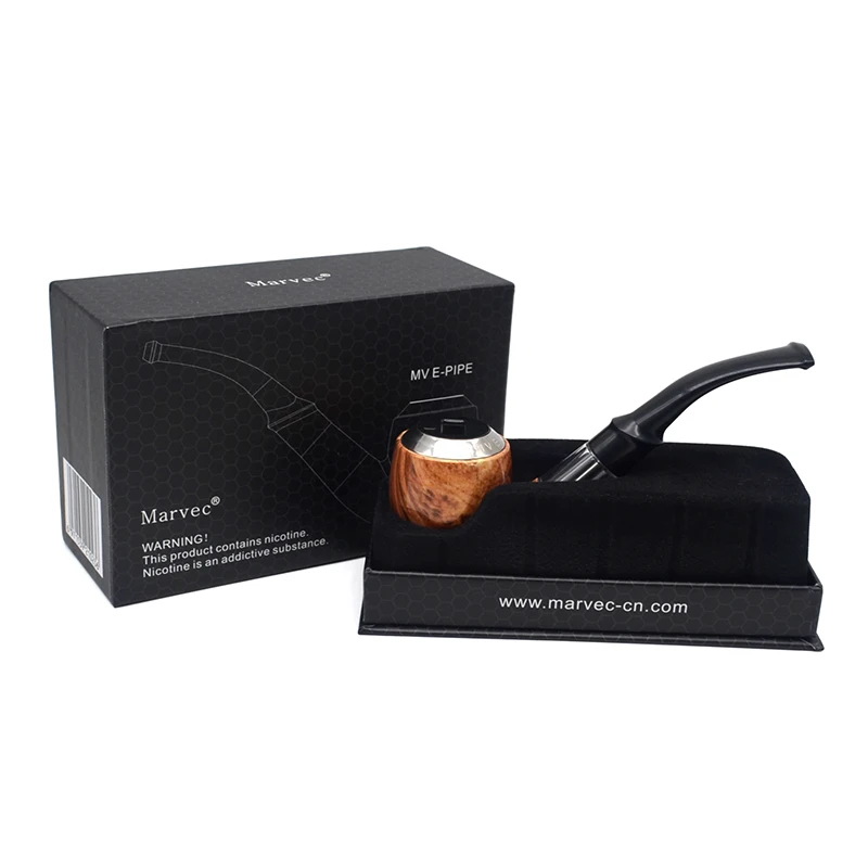 Подлинный Marvec E Pipe 450mAh 10W vape комплект 2 мл перезаряжаемый Деревянный Стиль mod VS e 618