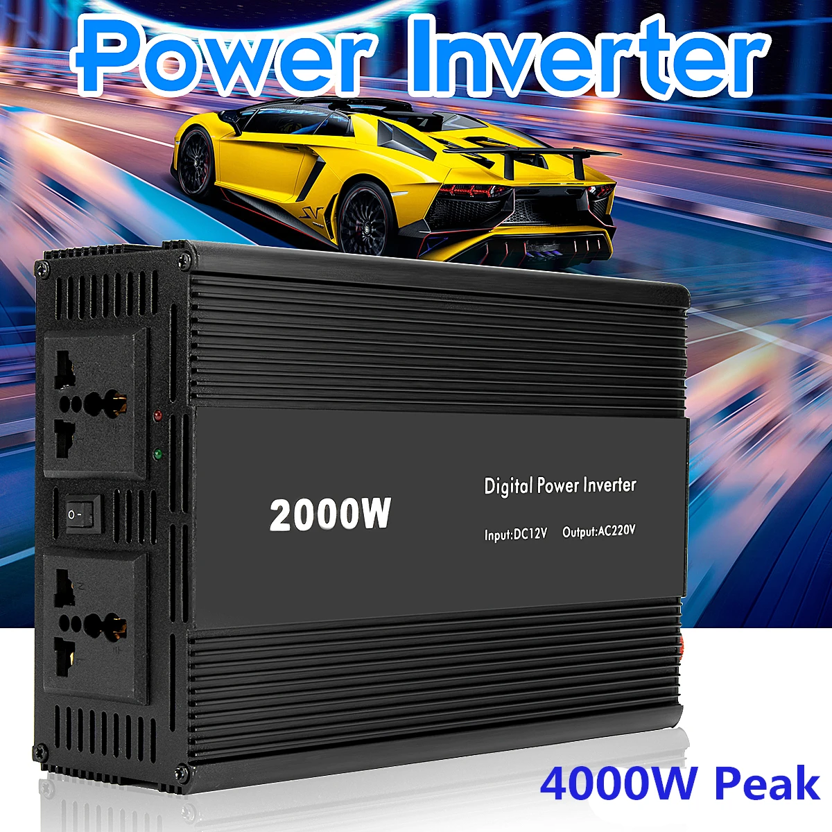 

2000W 4000w Peaks Car Power Inverter Converter DC 12V to AC 220V Modified Sine Wave Power