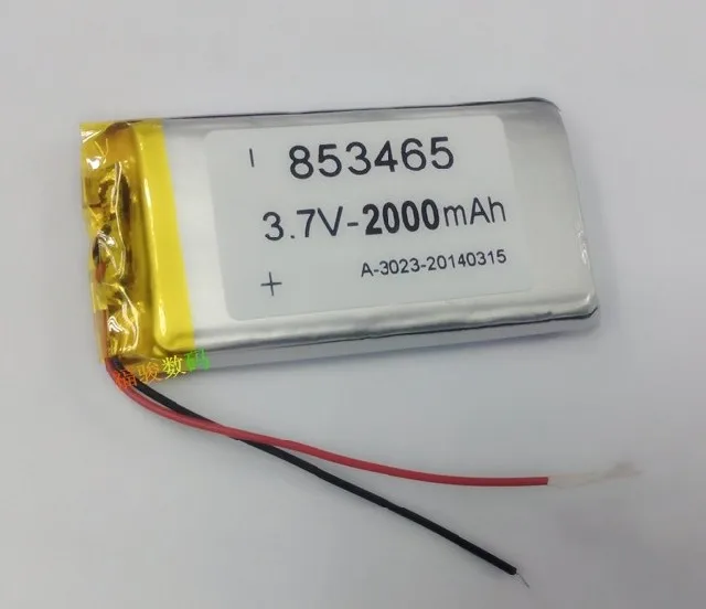 5X Wholesale 3.7V lithium battery 2000mAh-853465 polymer 803 465 eBook GPS |