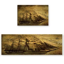 Винтажная Дорожная карта для путешествий, коврик из 2 предметов, коврики для входа, аксессуары для ванной комнаты, набор грязевых мусора, грязеотталкивающая обувь