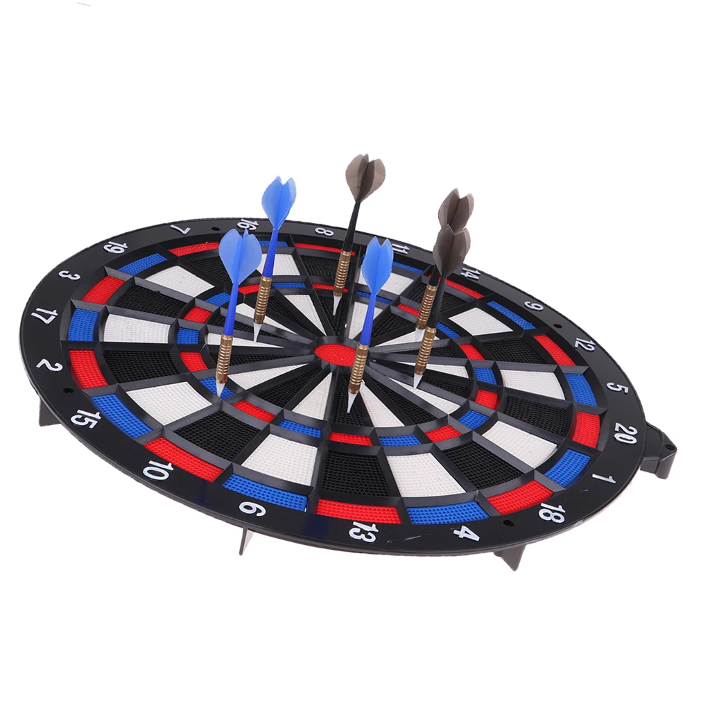 MagiDeal 45.5cm Dart Board with Darts Dart Board Sets for Adults Teenagers Plastic Darts Accessories