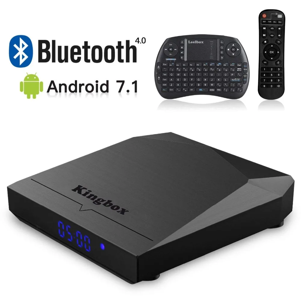 

New Kingbox K3 Android 7.1 TV Box S912+5G Dual WiFi/BT4.0/1000M LAN/2GB+16GB 4K/64 Bit/H.265 TV Box With Mini Wireless Keyboard