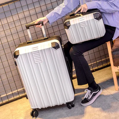 Женский чехол для путешествий 2" 24" дюймов, сумка для багажа с косметическим чехлом, чехол на колесиках - Цвет: luggage and handbag