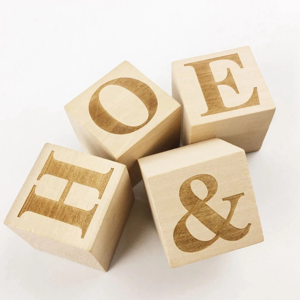 5 шт. DIY кубики из дерева квадратная из плотной древесины блоки 1,5" настраиваемые Игрушки для малышей прорезиненный деревянный Прорезыватель игрушки