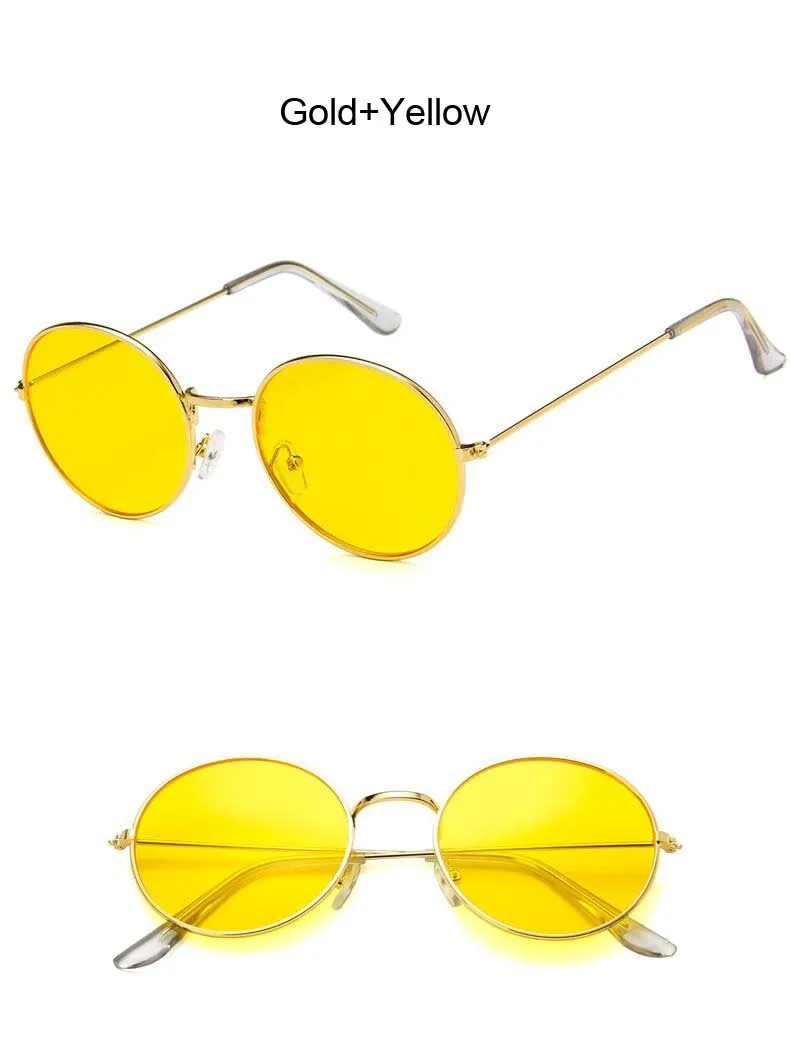 Винтажные круглые солнцезащитные очки, женские зеркальные солнцезащитные очки океанского цвета с линзами, женские брендовые дизайнерские круглые очки с металлической оправой UV400