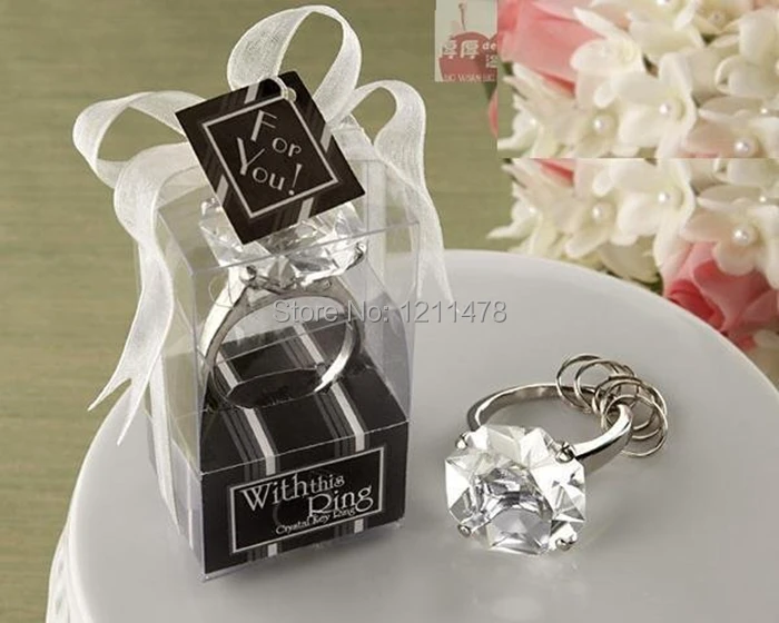 Personalized party souvenir gift artificial crystal diamond keyring for  guest wedding souvenirs