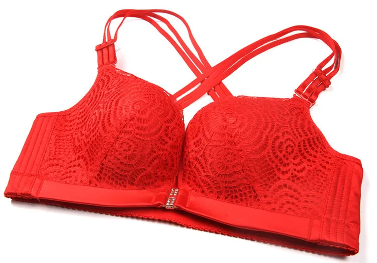 Lace Bra Large Size Women Front Closed Plus Size Bra  Women Push Up Bra Beauty Back No Rims Plus Size Bralette Bra13