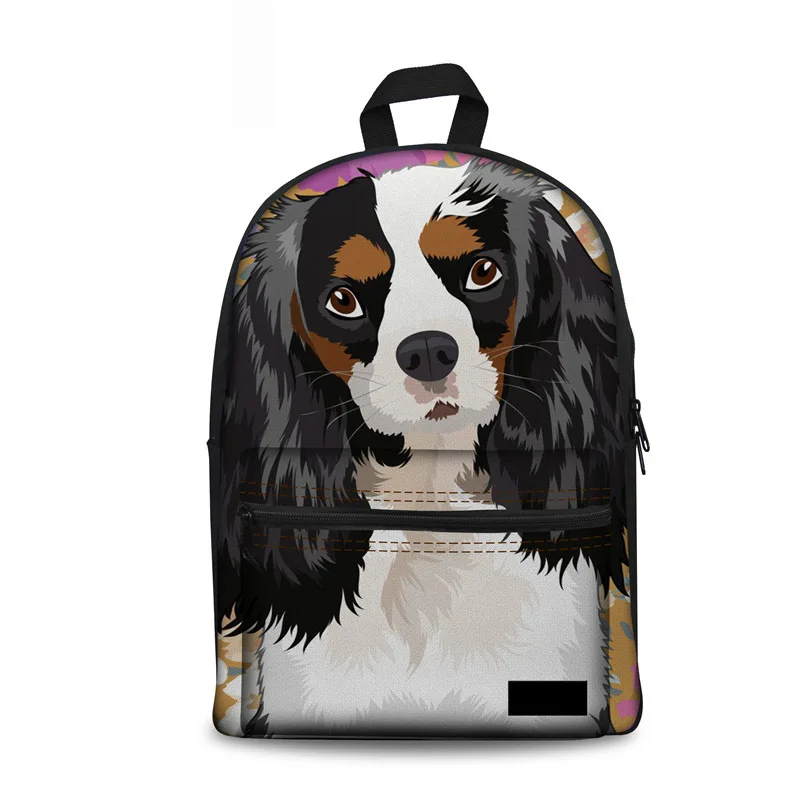 Школьный для девочек Кинг чарльз спаниель собака леди школьные сумки рюкзак подростковый Повседневное детская книга мешок Mochilas Infantiles
